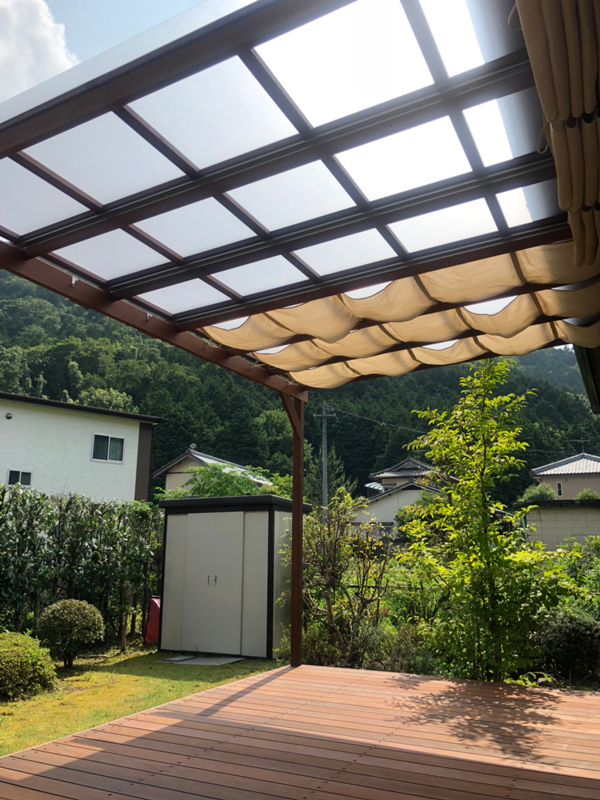 ルーフ付きウッドデッキ施工例(グリーン工房)